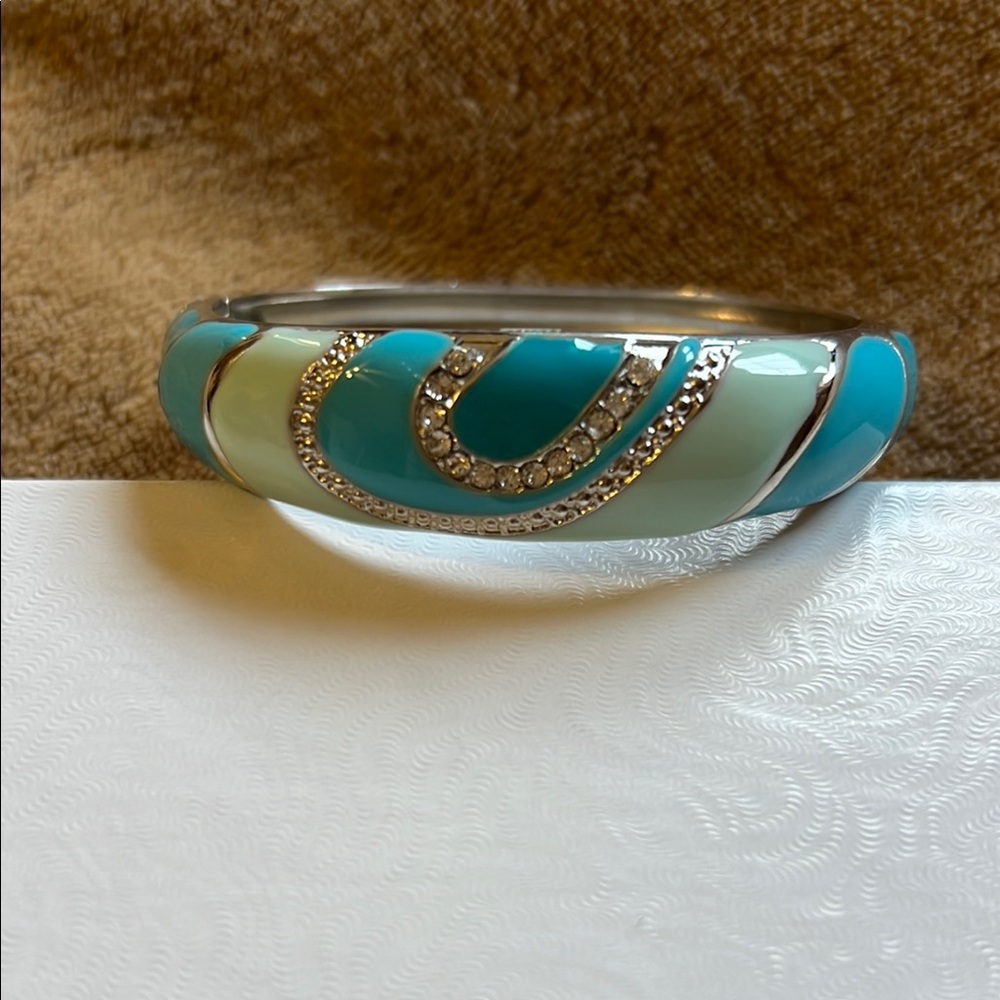 Blue & Silver Bangle Bracelet